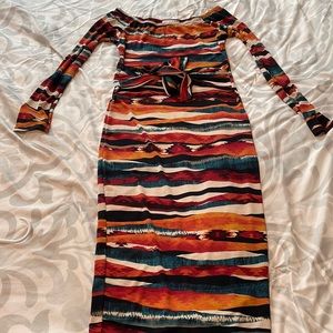 Over the shoulder midi dress